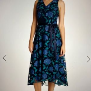 Tahari floral lace Hi-low dress